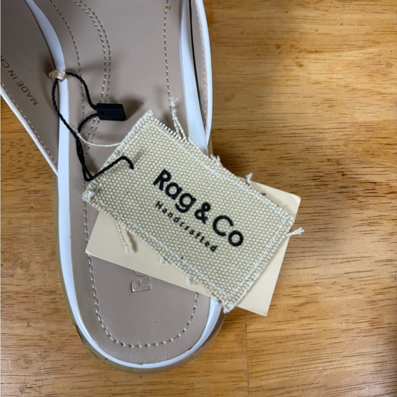 Rag And Co Womens White Studded Flat Mules 10 - Picture 12 of 12